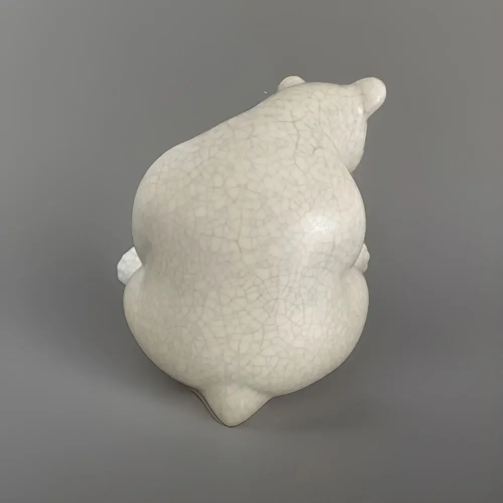 Anthropologie Candle Holder ARCTIC WOODLAND Taper POLAR BEAR Crackle 4